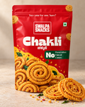 Swalpa Snacks Chakli pouch with realistic chakli product styling