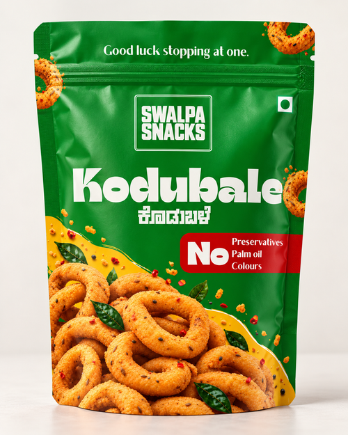 Swalpa Snacks Kodubale stand-up pouch